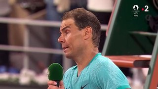 VIDEO Rafael Nadal livre un discours plein d'émotion devant sa femme et son fils après sa défaite à Roland-Garros et donne des indices sur son futur