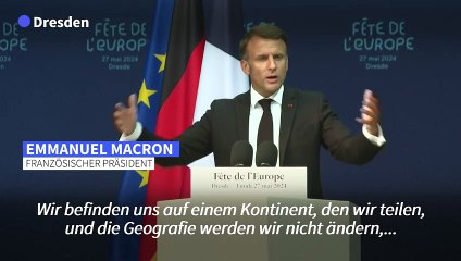 Macron in Dresden: "Europa muss für eigene Sicherheit und Verteidigung sorgen"