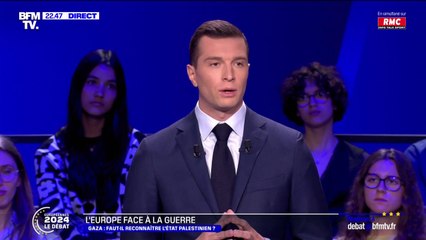 Jordan Bardella (RN) pense la reconnaissance d'un État palestinien "impossible" dans "l'état actuel des choses", car cela "reviendrait à légitimer le Hamas"