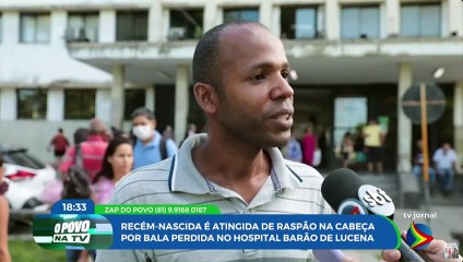 Recém-nascida é atingida por tiro de raspão na cabeça em hospital no Recife
