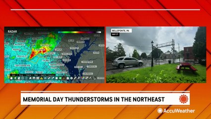 Descargar video: Memorial Day thunderstorms sweep through the Northeast