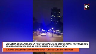 Violenta escalada de la protesta policial en Posadas patrulleros realizaron disparos al aire frente a Gobernación