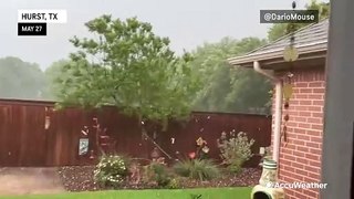 Hail pelts Texas towns on Memorial Day