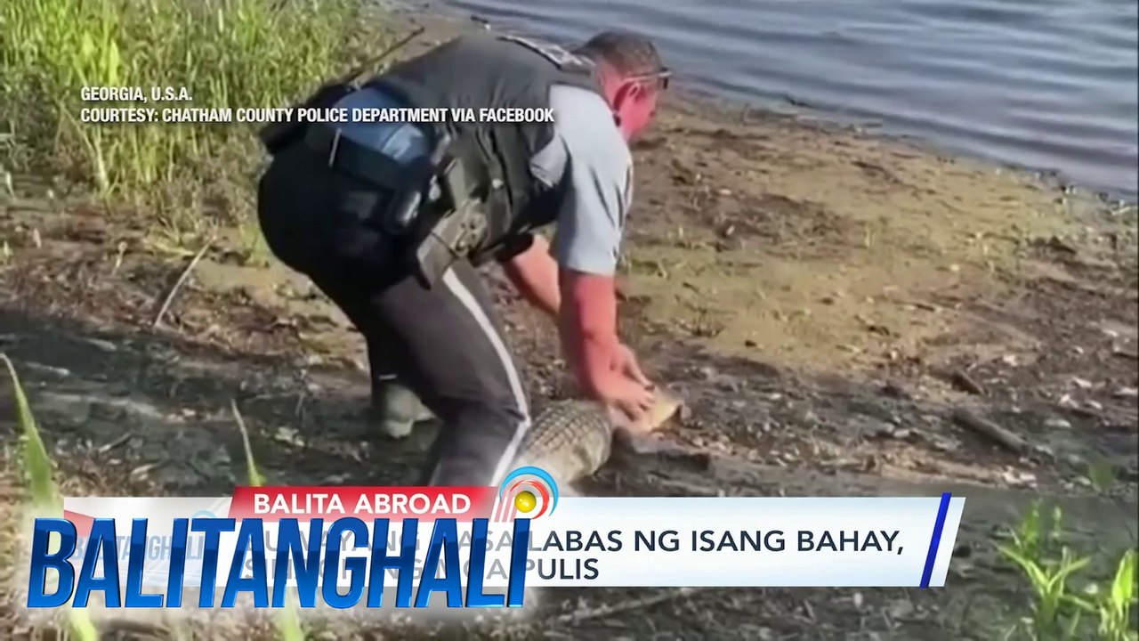 Buwayang nasa labas ng isang bahay, sinagip ng mga pulis | BT