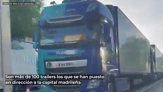 Las imágenes virales de la llegada de los más de 100 camiones de Taylor Swift que están colapsando Madrid