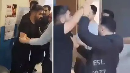Sınıfa giren veli, öğretmenin üzerine yürüdü; arbede yaşandı