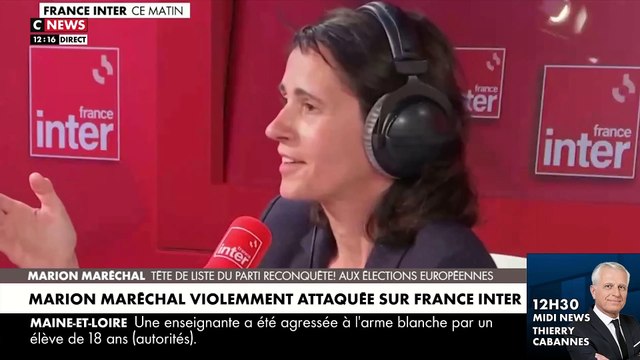 La grosse colère de Marion Maréchal ce matin sur France Inter après une question bête de Sonia Devillers: Cette question est dingue et outrancière. Je n’y répondrai pas ! - Regardez