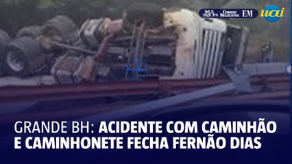 Acidente envolvendo caminhão e caminhonete fecha Fernão Dias