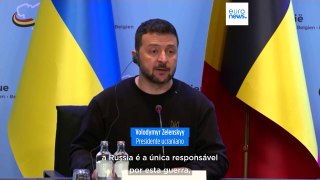 Zelenskyy assina acordo em Bruxelas antes de viajar para Lisboa esta terça-feira