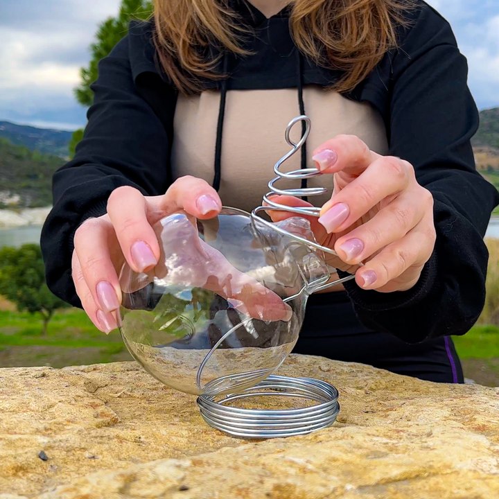 Light bulb to oil lamp! ⛺️ Easy camping hack 