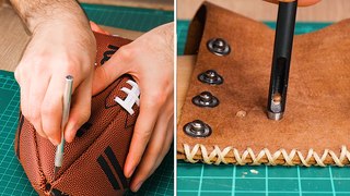 Watch sleeve made from an American Football  #upcycling