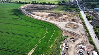 Aerial footage of Frognal Lane development in Teynham