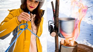 Queen of the snow!❄️Master winter camping hacks 