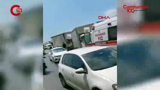 TEM Otoyolu'nda 10 araçlık zincirleme kaza: 2 yaralı