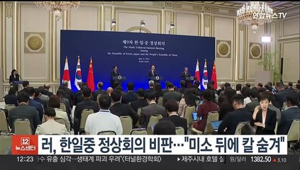 러, 한일중 정상회의 비판…"한일, 미소 뒤에 칼 숨겨"