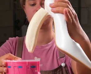 Let's go bananas! She created skates using fruit and her imagination!