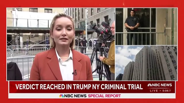 La chaîne NBC annonce en direct le verdict de la cours qui reconnait Donald Trump coupable