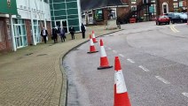 Chief Constable Nick Adderley leaving at the end of the first day of his gross misconduct hearing