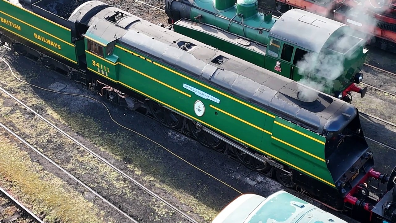 HRH Duke of Gloucester on inaugural run of steam locomotive Royal Auxiliary Air Force_Original Video_m34909