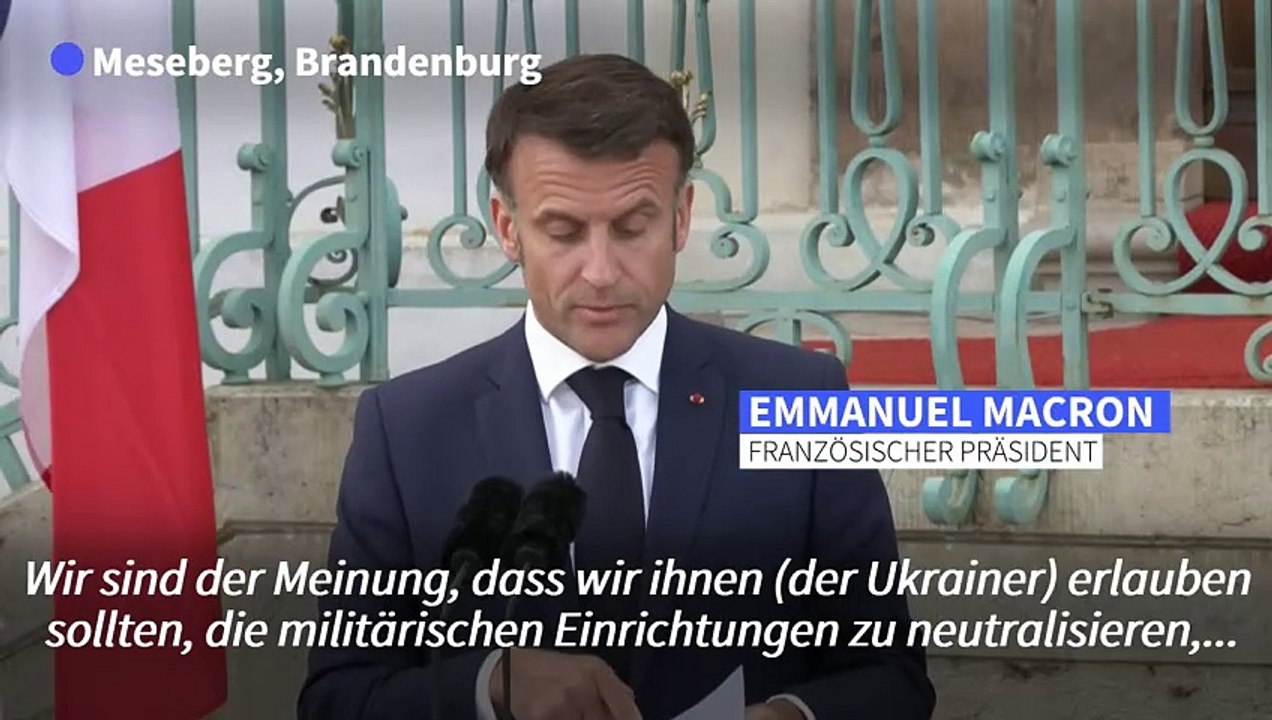 Macron: Ukraine soll Stützpunkte in Russland 'neutralisieren' können