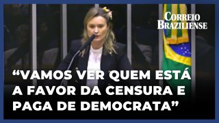 “HOJE NÓS VAMOS VER QUEM ESTÁ A FAVOR DA CENSURA E PAGA DE DEMOCRATA”, DIZ DEPUTADA SOBRE VOTAÇÃO DOS VETOS DE LULA