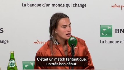 Roland-Garros - Sabalenka : "J'ai joué mon meilleur tennis"