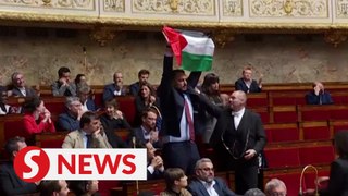 French MP raises Palestinian flag in parliament session