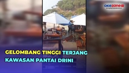 Viral di Media Sosial! Gelombang Tinggi Terjang Kawasan Pantai Drini Gunungkidul