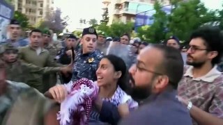 مظاهرة أمام السفارة المصرية في بيروت تطالب بفتح معبر رفح