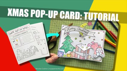 X-mas Santa Claus Pop-up Card Template Tutorial