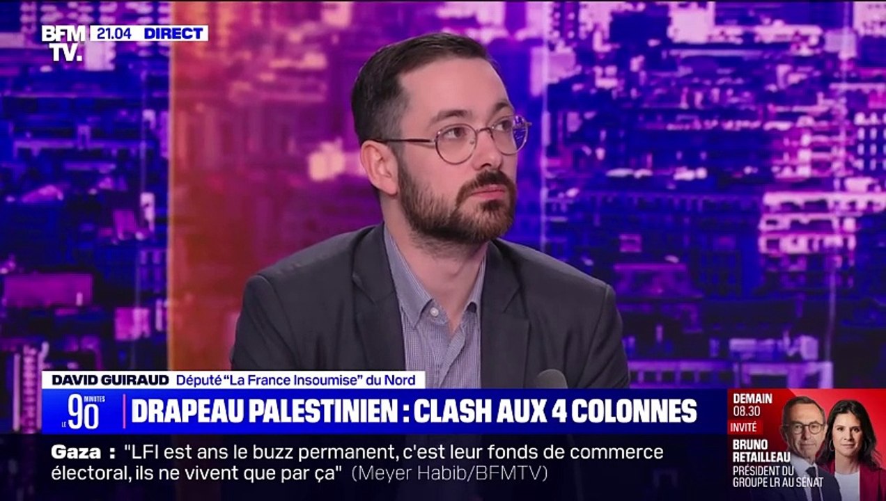 Après sa violente altercation avec Meyer Habib, David Guiraud présente ses excuses "à tous les cochons de France" sur BFMTV