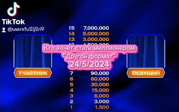 Кто хочет стать миллионером Другой формат (29/5/2024)