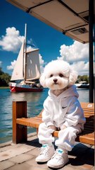 Puppy also has a dream to travel to the sea. #dog #animals #smartpet #smartdog #cutepets #bichonfrise.