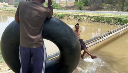 wow  Doggie  also swim with me in the River