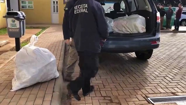 Mais de 200 quilos de maconha apreendidos pela Receita Federal são encaminhados à Delegacia