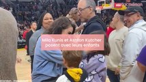 Mila Kunis et Ashton Kutcher posent avec leurs enfants