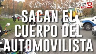 Accidente fatal en Campo de Mayo: así retiran el cuerpo de la víctima