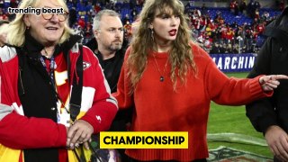 Taylor Swift kisses Travis Kelce after Chiefs win AFC title