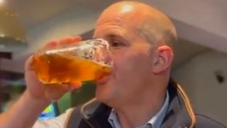 Tory MP downs pint as he sums up what national service is: ‘One pint, one policy’