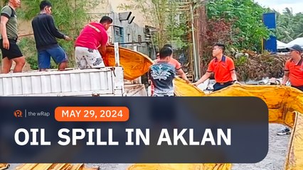 Descargar video: Oil spill wreaks havoc in Aklan town, authorities rush to contain damage