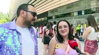 Lentejuelas y botas 'cowboy' para recibir a Taylor Swift en el Santiago Bernabéu