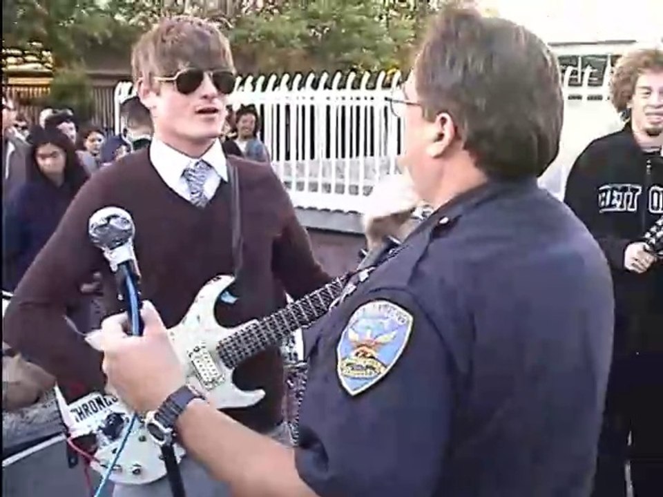 Coachwhips - N.Y.C.L.O.V.E (JPD vs Cop) - 2002-06-14 - Flag Day Celebration; 16th St. BART Station, San Francisco, CA