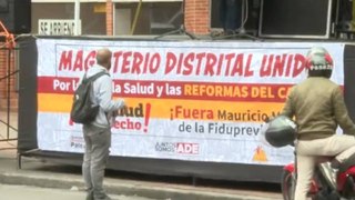 Los profesores de Bogotá salieron a pronunciarse: así es como se encuentran protestando en la Fiduprevisora