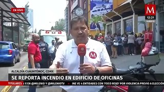 Se registra incendio en edificio de oficinas en la alcaldía Cuauhtémoc, CdMx