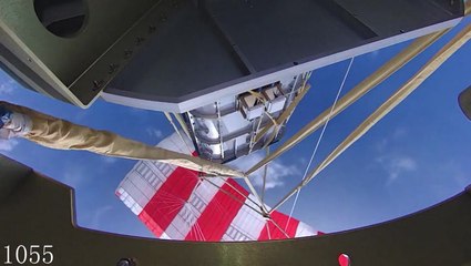 Footage Of Chinese Rocket Booster Parachute System In Action For Controlled Landing