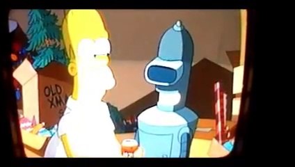 Homer Simpson Give Bender a Beer