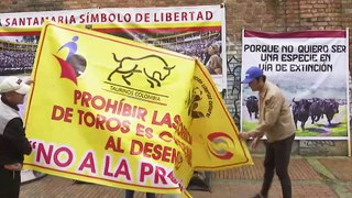 Protestan en Bogotá por ley que prohibirá corridas de toros a partir de 2027