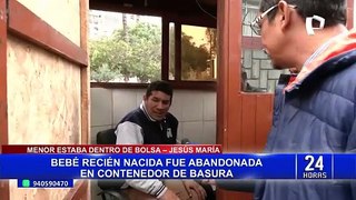 Jesús María: bebé que fue abandonada en tacho de basura permanecerá en Hospital de la Policía