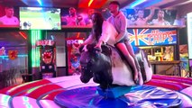 Benidorm Bull Ride_ Couple's Exciting Bull-Riding Escapade!