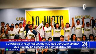 Flor Pablo devuelve dinero que recibió del Congreso para semana de representación tras denuncia de Panorama